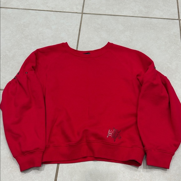 Armani Exchange Tops - Armani Exchange Red Crewneck Sweatshirt